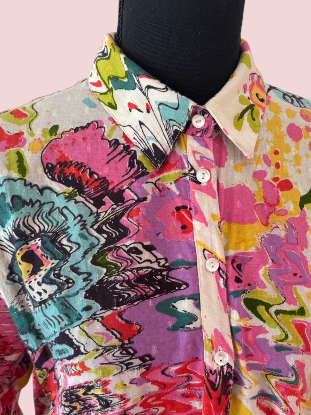 Desigual Abstract Print Size Large LS Button Down